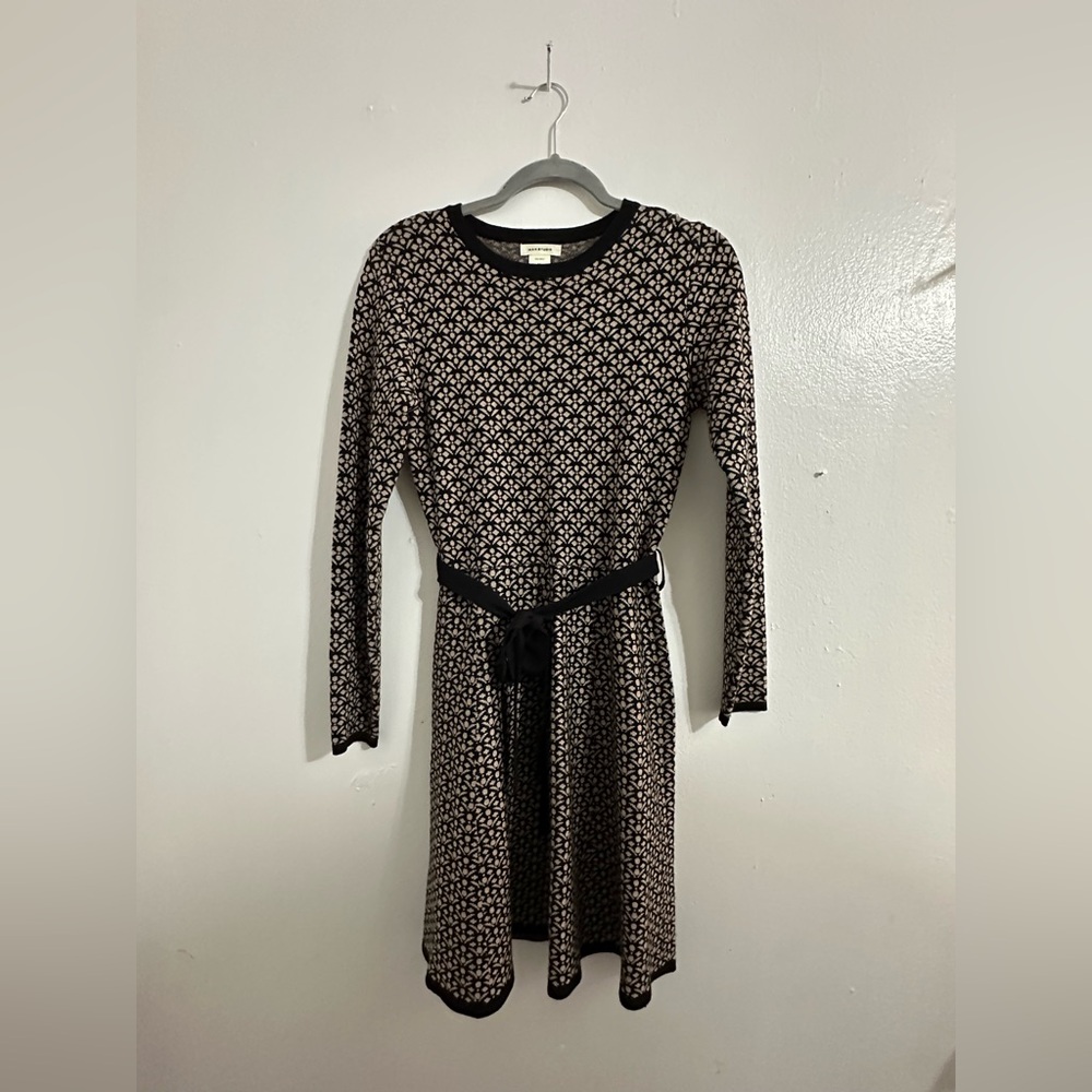 Winter Black & Beige Dress